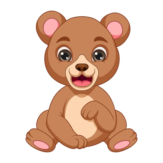 Cartoon funny baby bear sitting