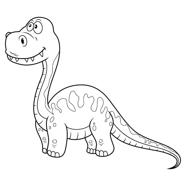 Vector cartoon funny baby brontosaurus dinosaur