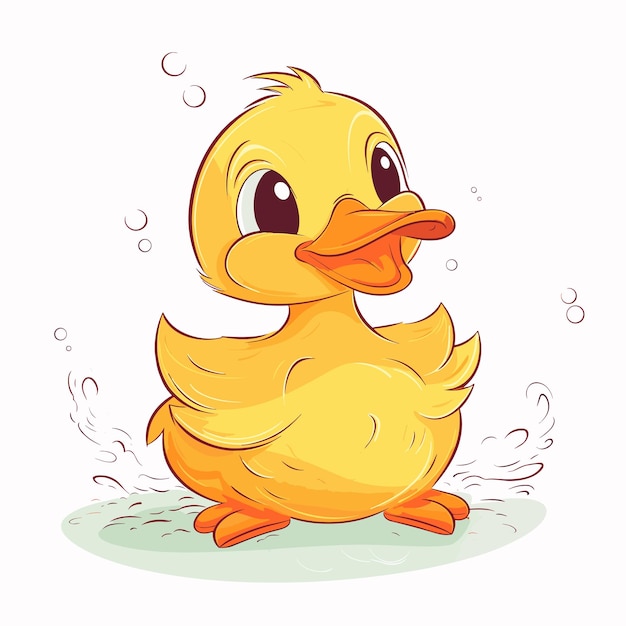 Vector cartoon funny baby duck