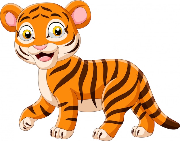 Cartoon funny baby tiger