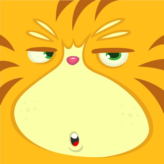 Cartoon funny cat face illustration