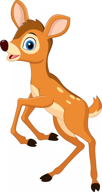 Cartoon funny deer jumping