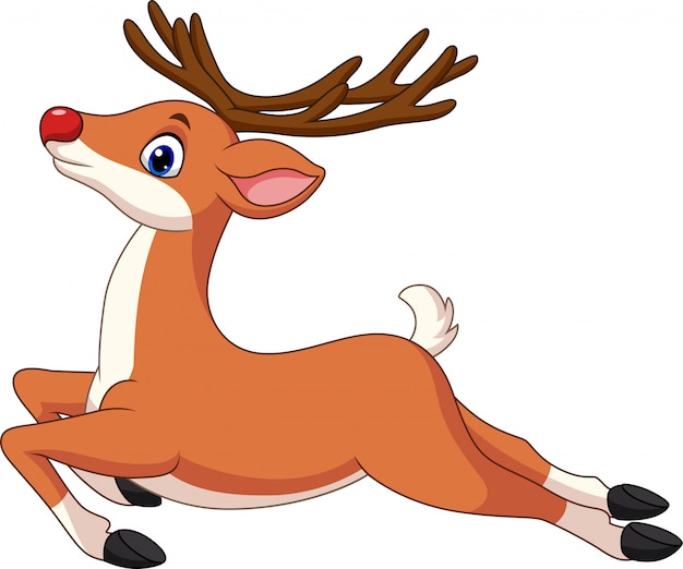 Cartoon funny deer jumping