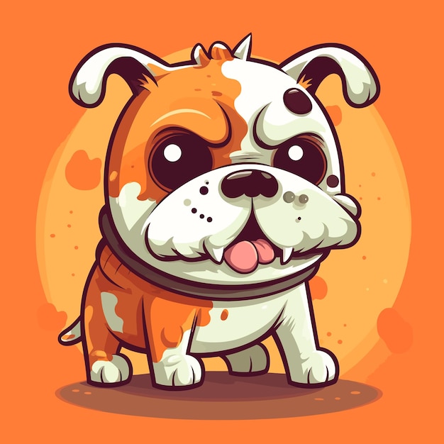 Cartoon funny dog mascot vector illustration character concept animal icon isolated