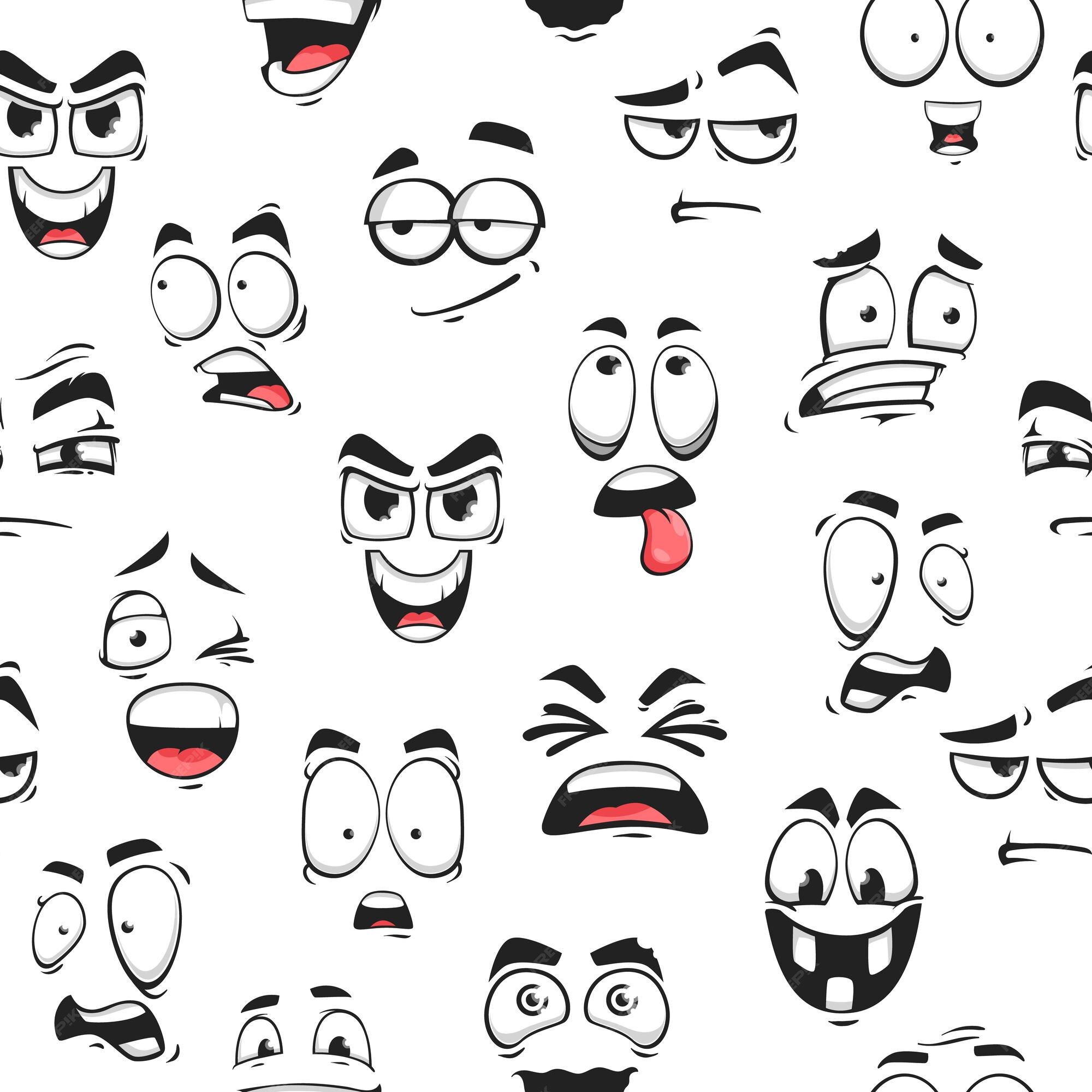 Premium Vector  Laughing expression in comic style happy cartoon face