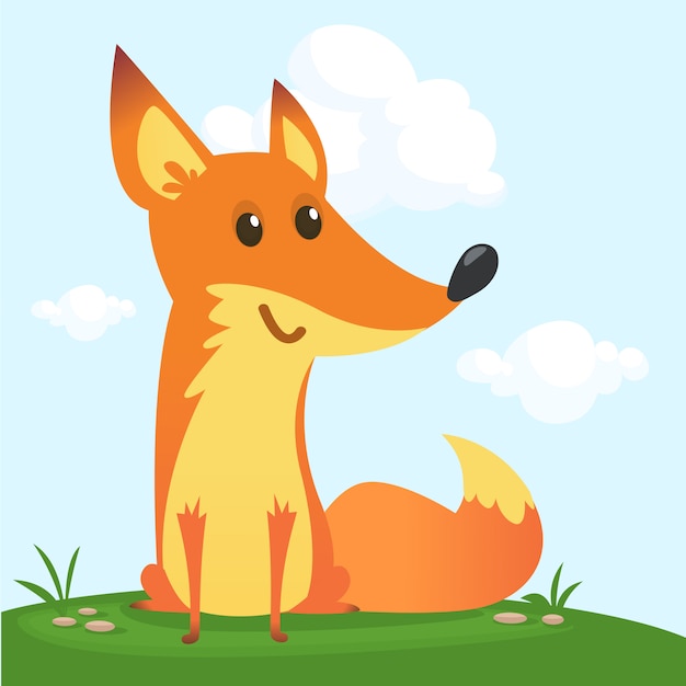 Cartoon funny fox illustration