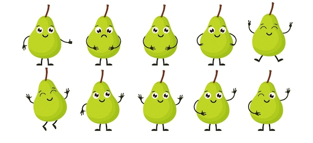 Vector cartoon funny fruits