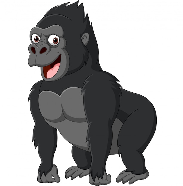 Cartoon funny gorilla isolated