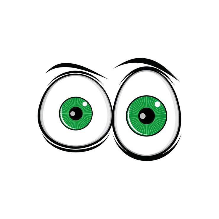 cartoon funny green eyes