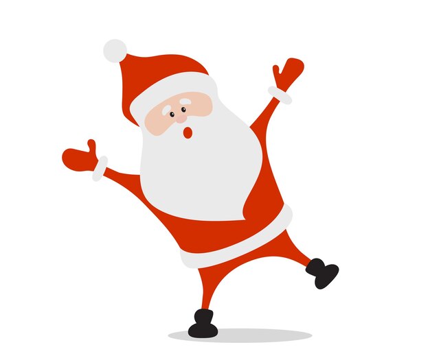 Мультяшный смешной счастливый персонаж Санта-Клауса в векторе. Рождественские иллюстрации.