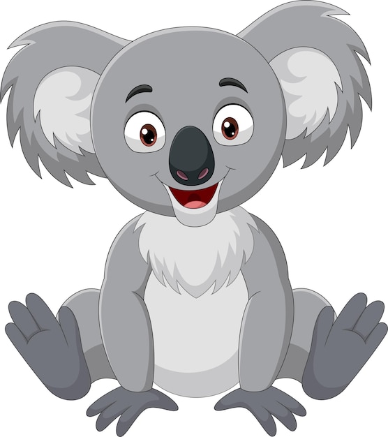 Cartoon funny little koala sitting