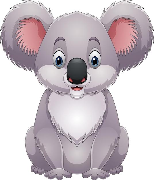 Vettore piccolo koala divertente di cartone animato seduto