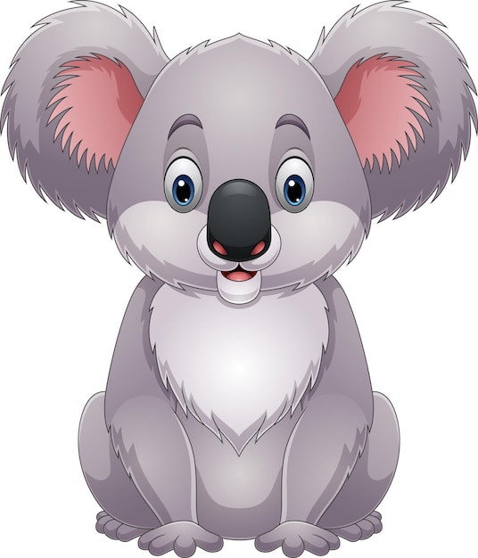 Cartoon funny little koala sitting