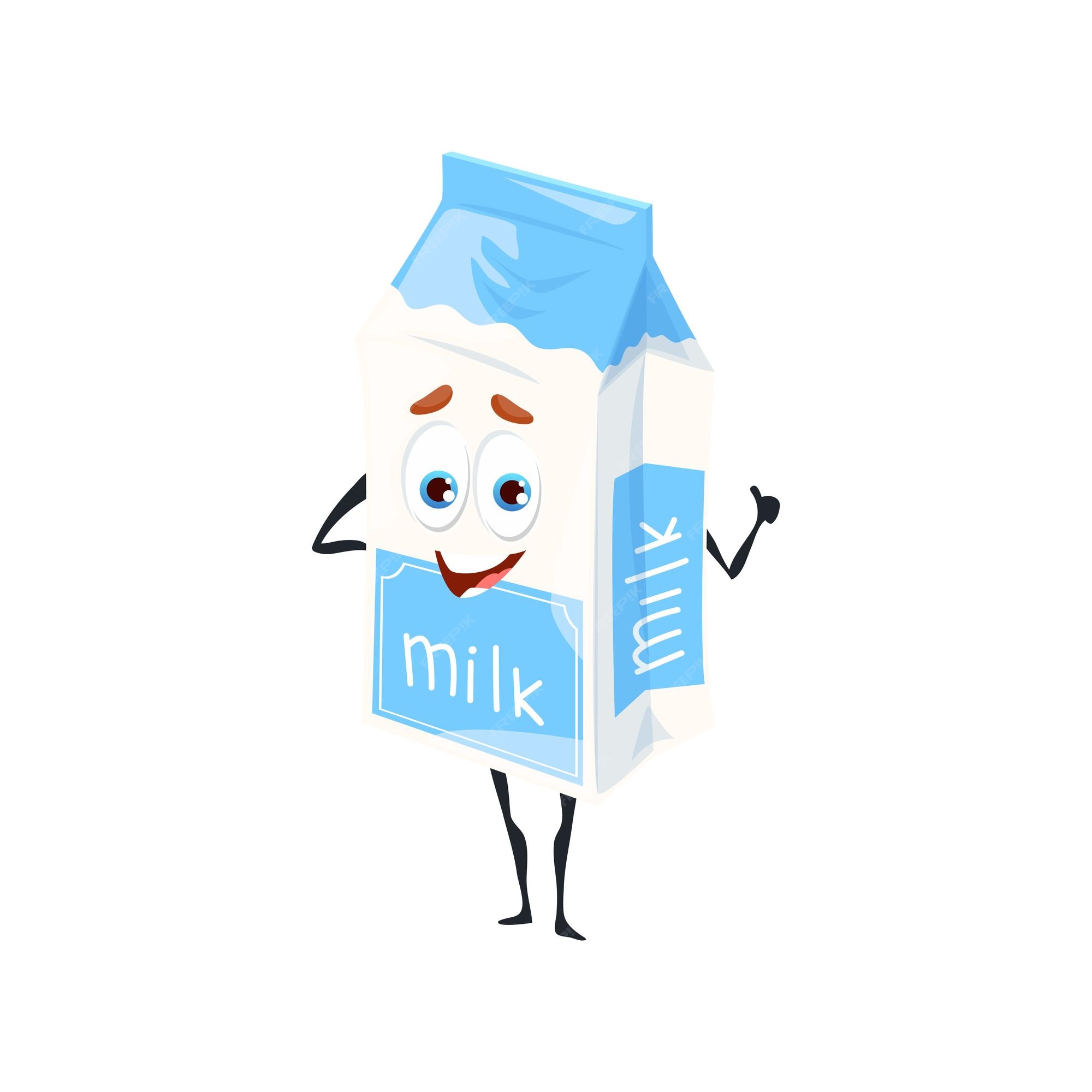 Premium Vector | Cartoon funny milk character dairy food and drink Premium Vector | Cartoon funny milk character dairy food and drink