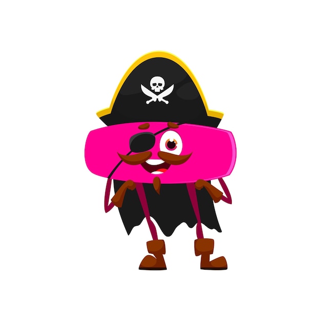 Vector cartoon funny minus math sign pirate or corsair