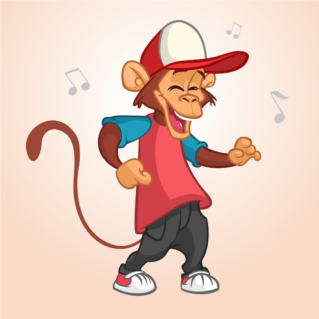 Cartoon funny monkey illustration