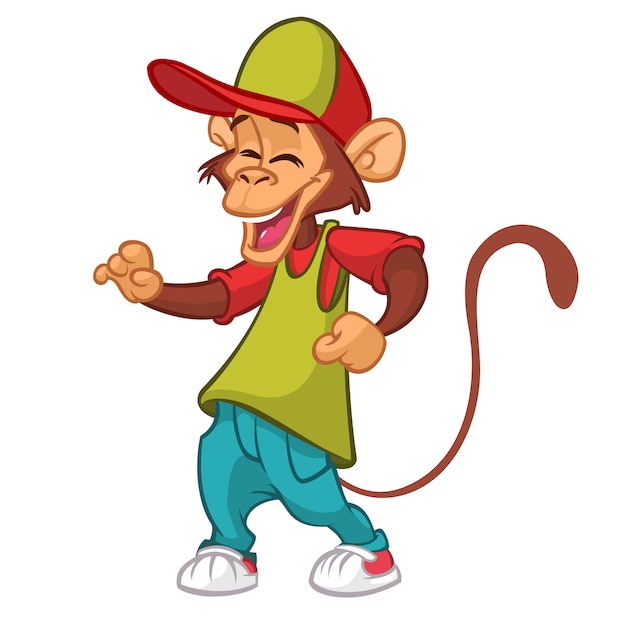 Cartoon funny monkey illustration