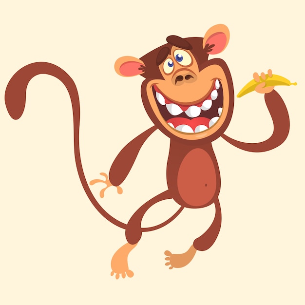 Cartoon funny monkey illustration