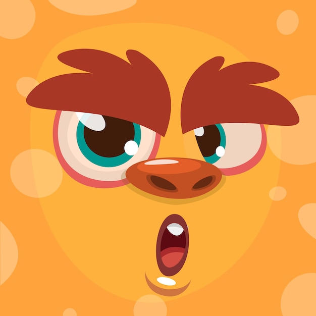 cartoon funny monster face illustration