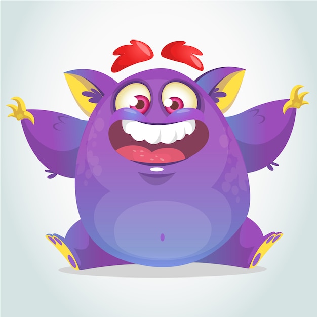 Vector cartoon funny monster illustration