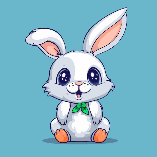 Cartoon funny rabbit mascot vector illustration character concept animal icon isolated