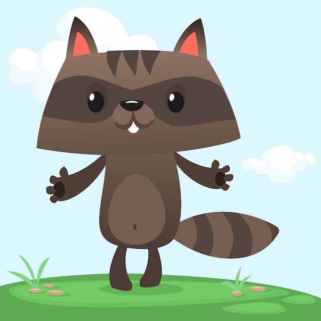 Cartoon funny raccoon illustration