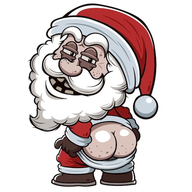 Cartoon funny santa claus