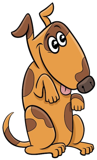 Cartoon funny spotted dog comic animal character