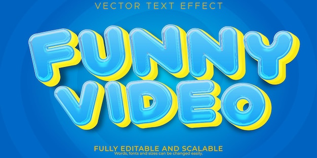 Cartoon funny text effect editable thumbnail and banner text style