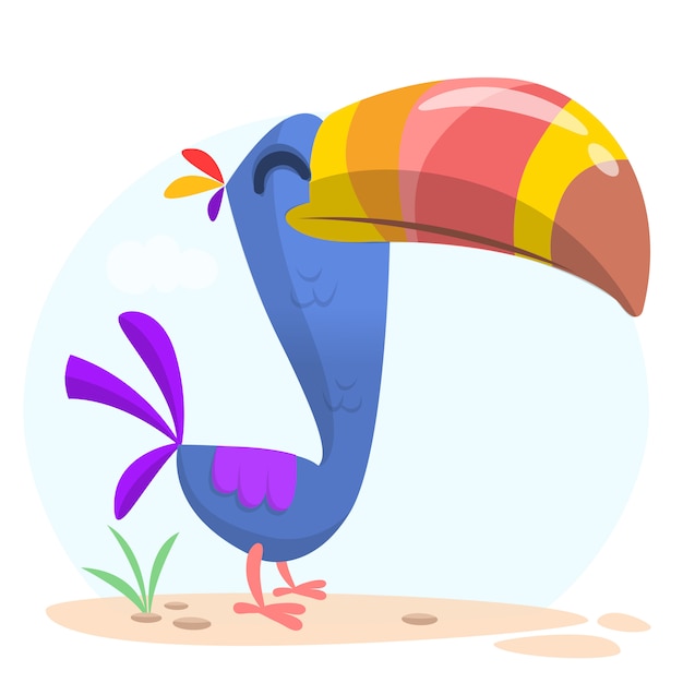 Cartoon funny toucan illustration