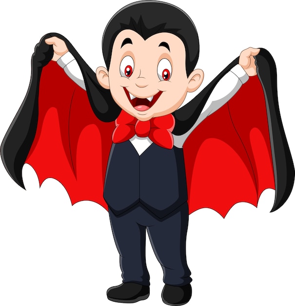 Vector cartoon funny vampire isolated on white background