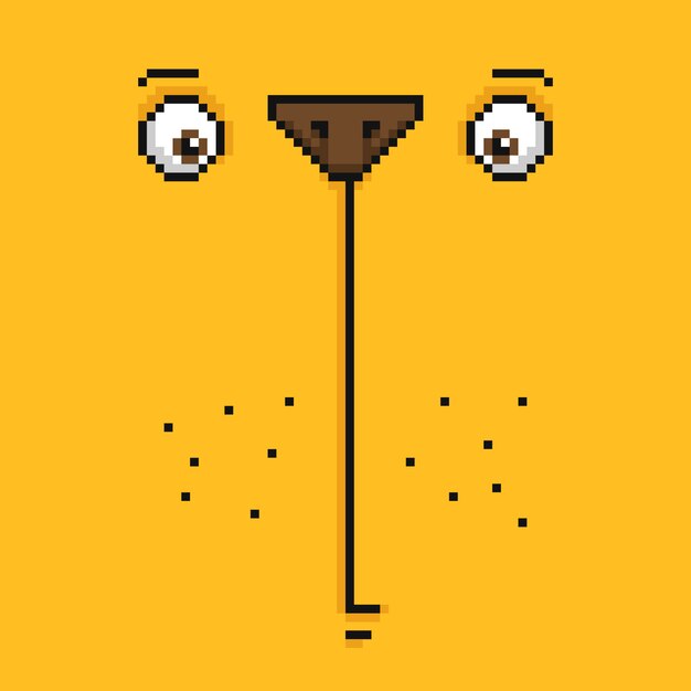 Cartoon funny yellow bear face