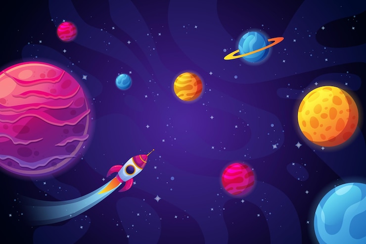 Vector cartoon galaxy achtergrond