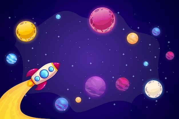 Vector cartoon galaxy background