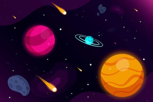 Vector cartoon galaxy background