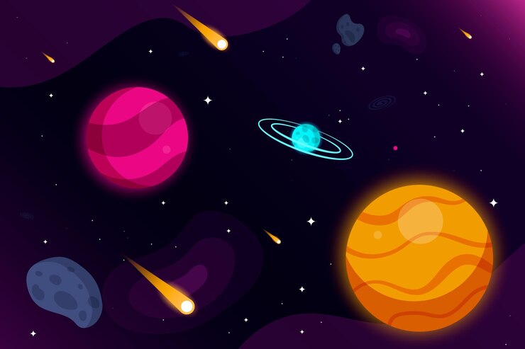 Vector cartoon galaxy background