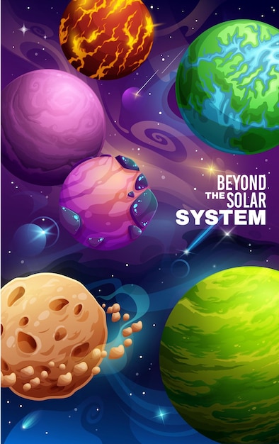 만화 갤럭시 공간 포스터 태양계 행성