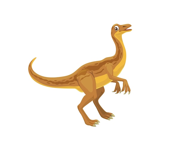 Cartoon gallimimus ostrich dinosaur character
