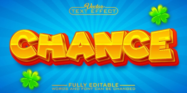 Cartoon Gamble Chance Vector Editable Text Effect Template