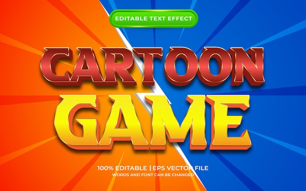 Cartoon game editable text effect