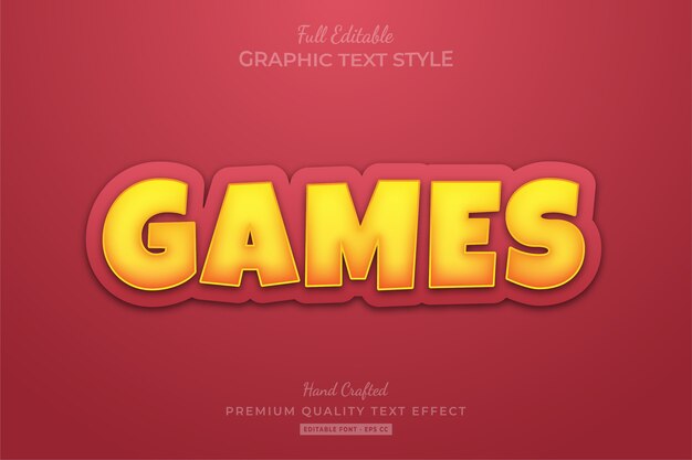 Cartoon game editable text style effect