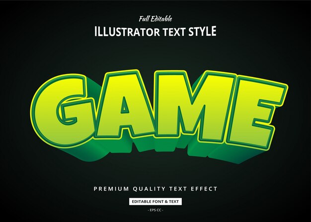 Vector cartoon game text style effect