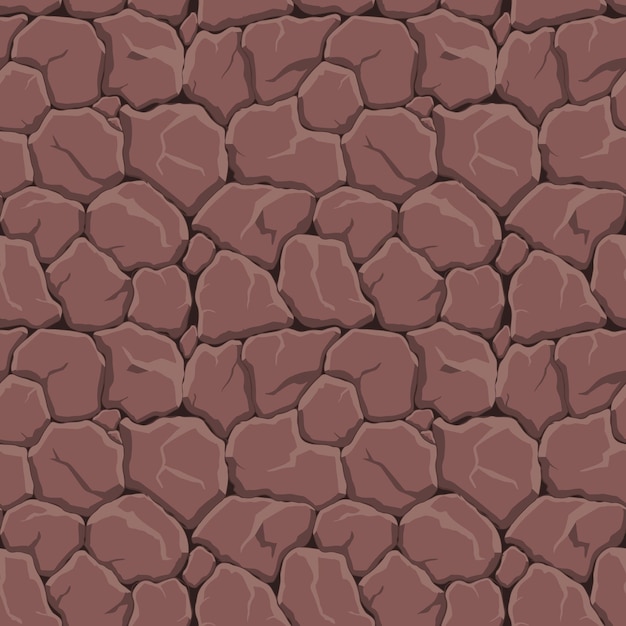 Texture del gioco dei cartoni animati rocce sporcizia e superficie del suolo modello senza cuciture sfondo delle risorse del gioco