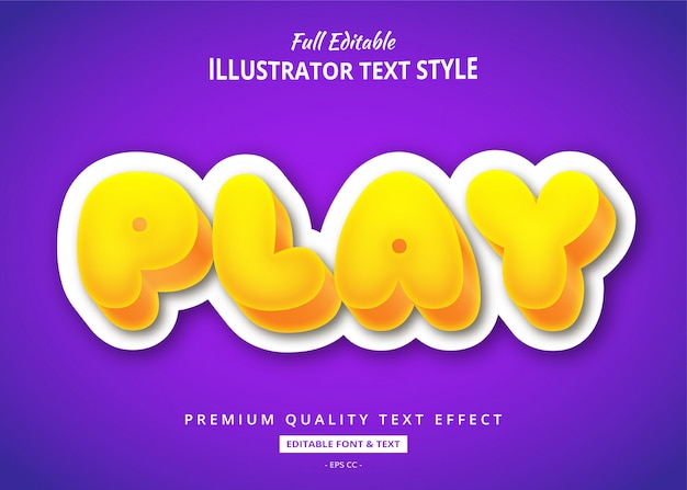 Cartoon game title text style effect