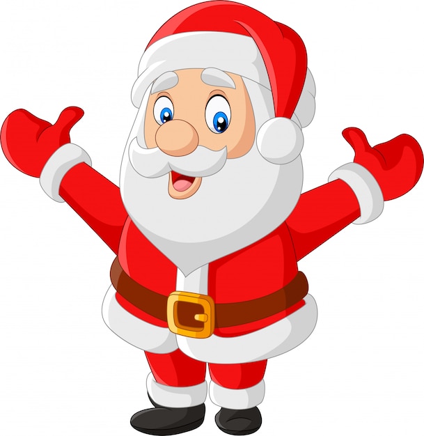 Cartoon gelukkig kerstman zwaaien