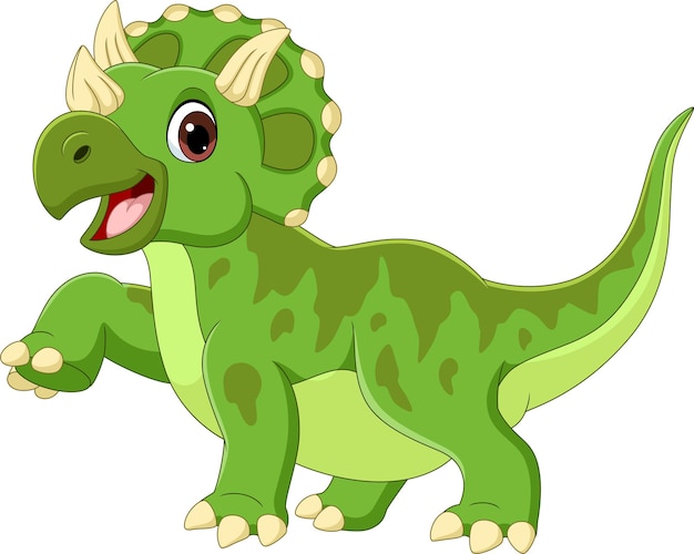 Cartoon gelukkig triceratops