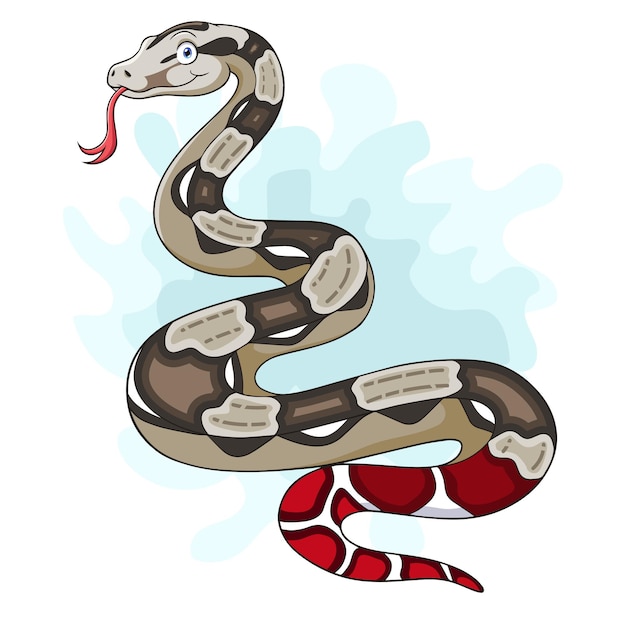 Cartoon gelukkige boa constrictor slang