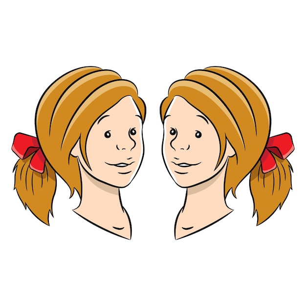 Cartoon of Gemini Zodiac Sign