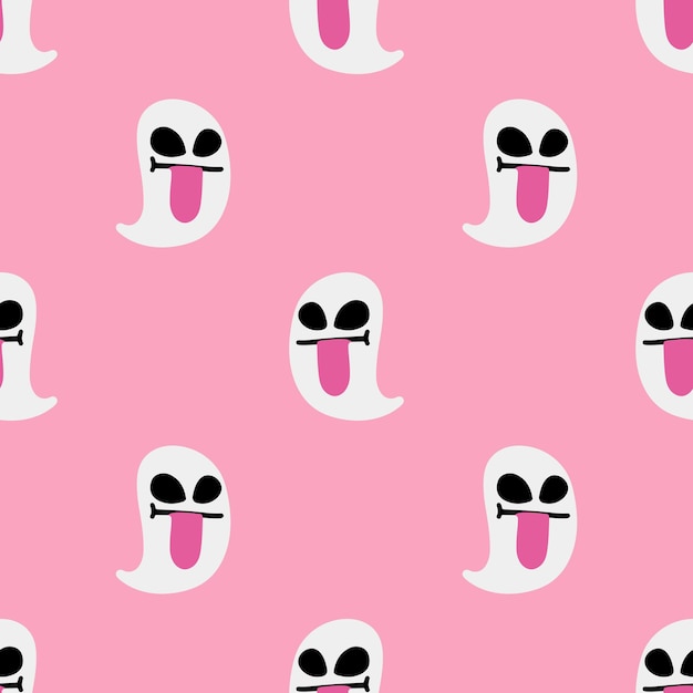 Vector cartoon ghost vector seamless pattern background