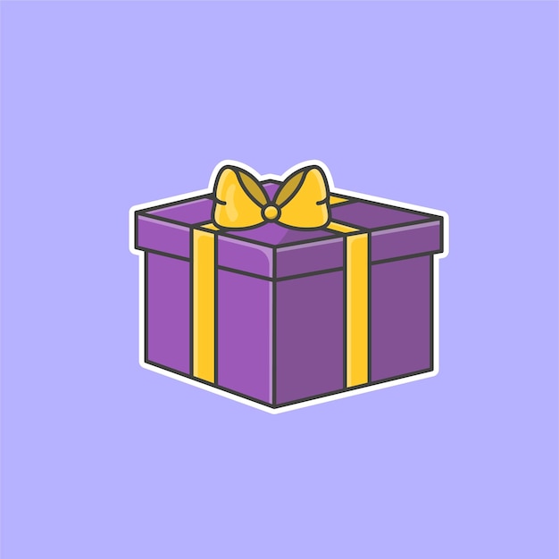 Cartoon gift box in vector illustration Isolated object vector Flat cartoon style